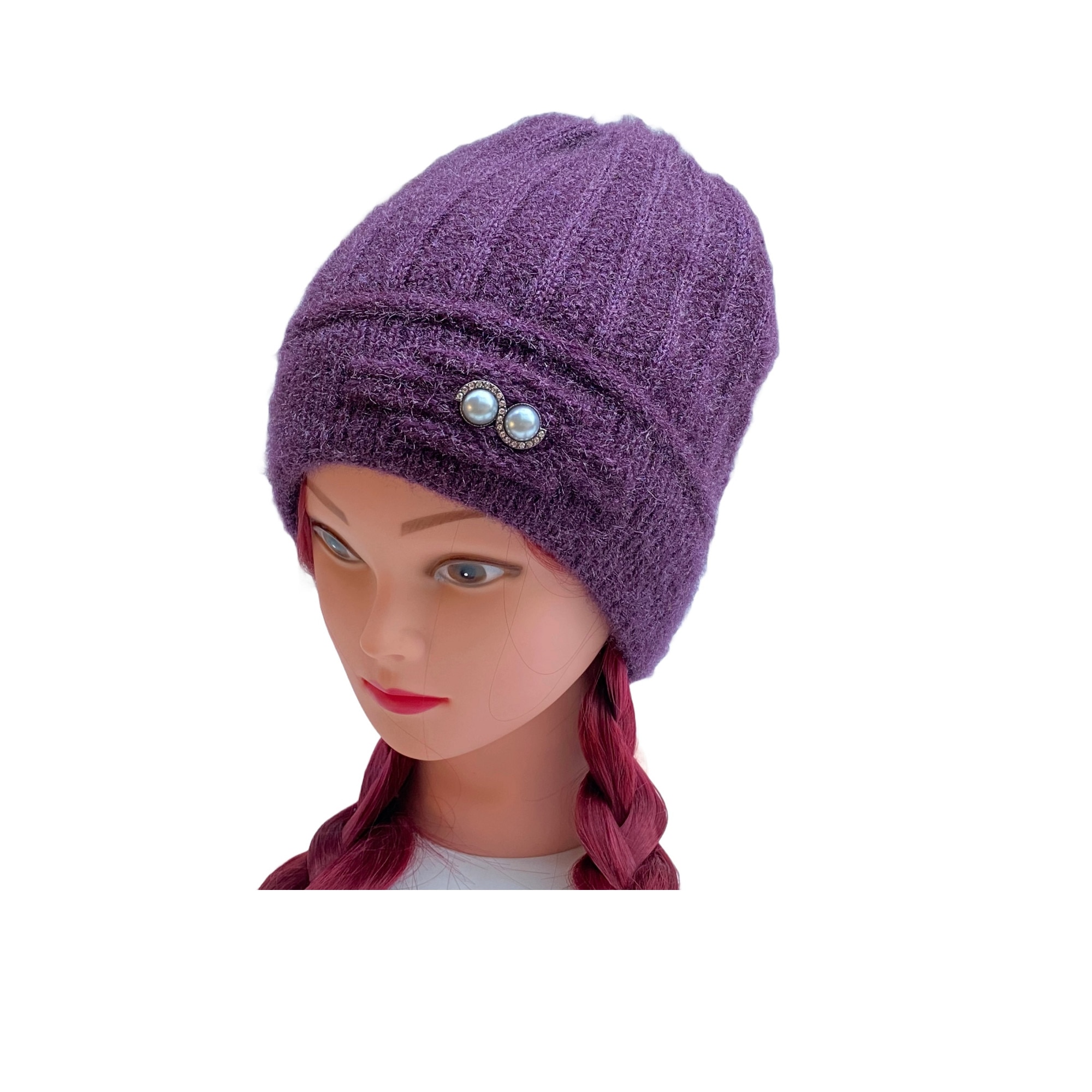 Imagine pentru Caciula dama de iarna cu captuseala, fina, elastica si moale, marime universala, culoare Mov