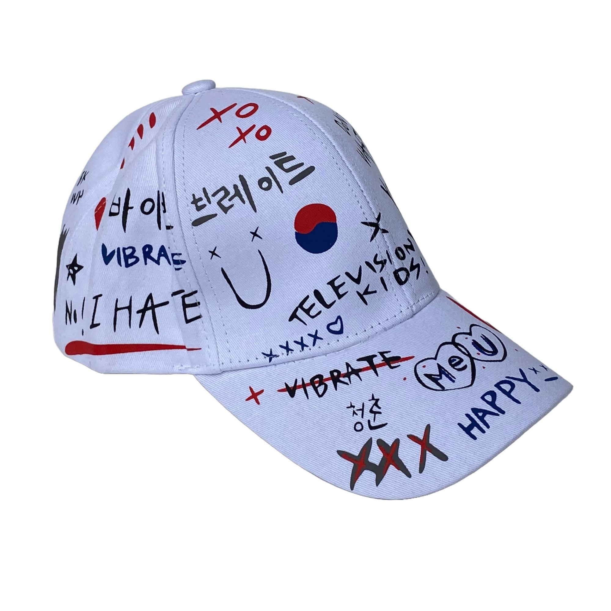 Imagine pentru Sapca unisex, Bumbac, marime universala reglabila, model Graffiti Me-n-U, alb