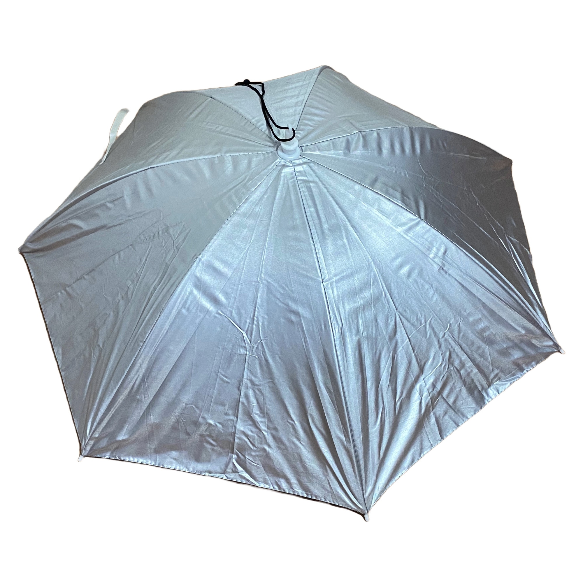 Imagine pentru Umbrela cu fixare pe cap, protectie ploaie sau soare, 77 cm diametru, argintiu